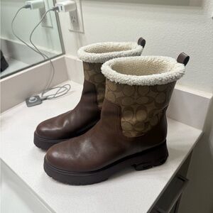 Coach Brown and Cream Women's Boots